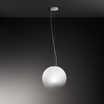 Perenz - Moon - Lampada a sospensione struttura in metallo diffusore piccolo a boccia di vetro - Colore: Bianco - 1 Lampadina E27 40W - IP20 - SKU: 8496B