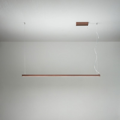 Perenz - Link - Lampada a sospensione struttura in metallo lineare con doppio led - Colore: Marrone - 1 Lampadina - Led Integrato - 45W - Lumen 3600 - Gradi Kelvin 2700K-3000K-4000K - IP20 - SKU: 8460MMCTD