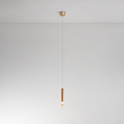 Perenz - Poule - Lampada a sospensione tubolare in metallo diffusore in vetro a led dimmerabile - Colore: Ambra - 1 Lampadina - Led Integrato - 8W - Lumen 640 - Gradi Kelvin 3000k Luce Calda - IP20 - SKU: 8528AMLC