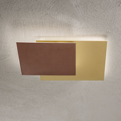 Perenz - Post - Lampada da soffitto grande moderna con struttura in metallo e diffusore a led - Colore: Oro - 1 Lampadina - Led Integrato - 48W - Lumen 3840 - Gradi Kelvin 3000k Luce Calda - IP20 - SKU: 8458ORLC