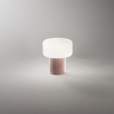 Perenz - Otty - Lampada da tavolo con struttura in ceramica e diffusore in vetro - Colore: Tortora - 1 Lampadina - G9 - 28W - IP20 - SKU: 8508TO