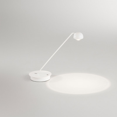 Perenz - Lyra - Lampada da tavolo led con struttura in metallo e diffusore orientabile in vetro - Colore: Bianco - 1 Lampadina - Led Integrato - 7W - Lumen 688 - Gradi Kelvin 3000k-4000k-6000k - IP20 - SKU: 8447BCT