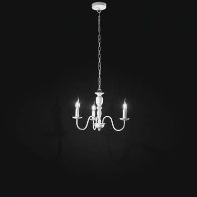 Perenz - Ducale - Lampadario classico a 3 braccia in metallo verniciato - 3 Lampadine E14 40W - IP20 - SKU: 6264