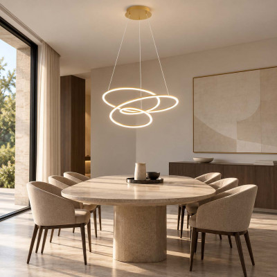 Perenz Spira Lampadario moderno a led con in metallo e diffusore a spirale Colore: Oro