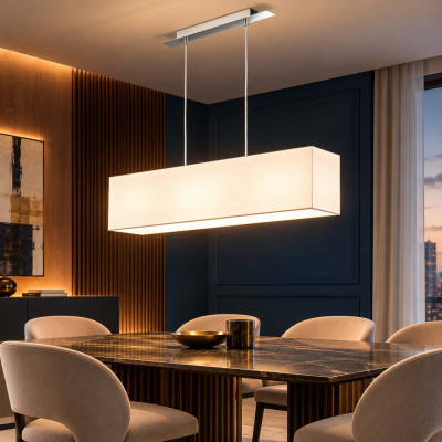 Perenz Para Hotel Lampadario moderno cromato con paralume rettangolare in pvc Colore: Cromato
