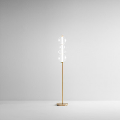 Perenz - Bubbles - Piantana a led con struttura in metallo diffusore in vetro - Colore: Oro - 1 Lampadina Led Integrato 36W - Lumen 2880 - Gradi Kelvin 3000k Luce Calda - IP20 - SKU: 8166TRLC
