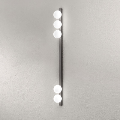 Perenz - Snooky - Plafoneira grande con struttura in metallo e diffusori in vetro a boccia - Colore: Grigio - 5 Lampadine - G9 - 35W - IP40 - SKU: 8482GR