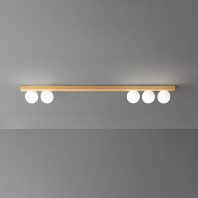 Perenz - Snooky - Plafoneira grande con struttura in metallo e diffusori in vetro a boccia - Colore: Oro - 5 Lampadine - G9 - 35W - IP40 - SKU: 8482OR