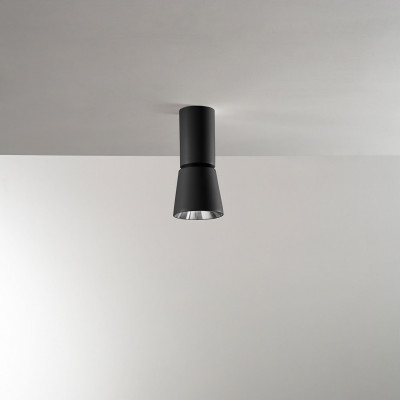 Perenz - Kone - Faretto da soffitto led con struttura in metallo e faretto orientabile - Colore: Nero - 1 Lampadina - Led Integrato - 10W - Lumen 900 - Gradi Kelvin 3000k Luce Calda - IP20 - SKU: 8494NLC