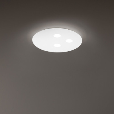 Perenz - Random - Plafoniera a led con struttura in alluminio rotonda dal design moderno - Colore: Bianco - 1 Lampadina Led Integrato 27W - Lumen 3840 - Gradi Kelvin 3000k Luce Calda - IP20 - SKU: 8190BLC