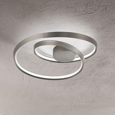 Perenz - Ritmo - Plafoniera a led con struttura in metallo e diffusore a spirale - Colore: Grigio - 1 Lampadina - Led Integrato - 55W - Lumen 4400 - Gradi Kelvin 3000k-4000k-6000k - IP20 - SKU: 6617BRCT