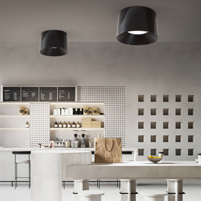 Perenz - Hole - Plafoniera a led grande con struttura cilindrica in metallo dal design moderno - 1 Lampadina Led Integrato 36W - Lumen 2880 - Gradi Kelvin 2700K-3000K-4000K - IP20 - SKU: 8384
