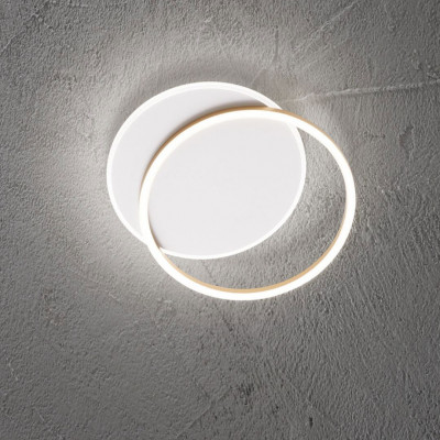 Perenz - Orbit - Plafoniera a led grande con struttura in metallo dal design moderno - Colore: Bianco/Oro - 1 Lampadina - Led Integrato - 60W - Lumen 4200 - Gradi Kelvin 3000k Luce Calda - IP20 - SKU: 8195ORLC