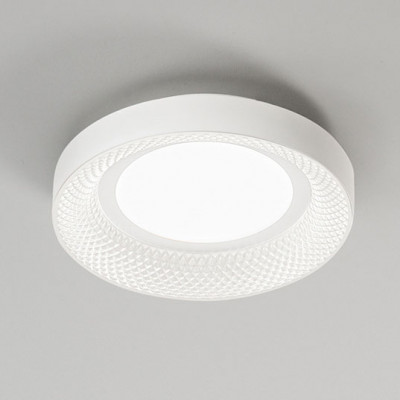 Perenz - Hive - Plafoniera a led piccola con struttura in metallo rotonda dal design moderno - Colore: Bianco - 1 Lampadina - Led Integrato - 30W - Lumen 2400 - Gradi Kelvin 3000k-4000k - IP20 - SKU: 8154BCT