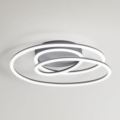 Perenz - Spira - Plafoniera da soffitto a led con struttura in metallo e diffusore a spirale - Colore: Grigio - 1 Lampadina - Led Integrato - 63W - Lumen 3600 - Gradi Kelvin 3000k Luce Calda - IP20 - SKU: 8152GMLC
