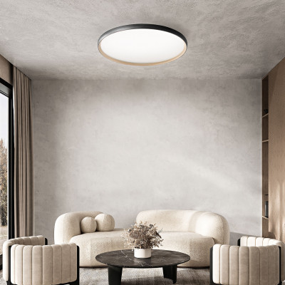 Perenz - Halo - Plafoniera da soffitto grande con led dimmerabile struttura in metallo rotonda - 1 Lampadina Led Integrato 45W - Lumen 4437 - Gradi Kelvin 3000k-4000k-6000k - IP20 - SKU: 8388