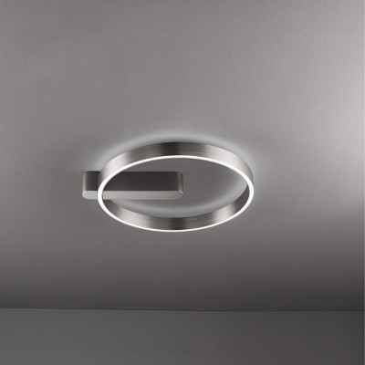 Perenz - Off - Plafoniera da soffitto in metallo a led dimmerabile con diffusore in acrilico - Colore: Grigio - 1 Lampadina - Led Integrato - 52W - Lumen 4160 - Gradi Kelvin 3000k-4000k-6000k - IP20 - SKU: 8426GRCT