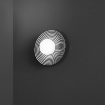 Perenz - Huevo - Plafoniera da soffitto moderna in metallo e cemento e diffusore in vetro - Colore: Grigio - 1 Lampadina - E27 - 20W - IP20 - SKU: 8416GC