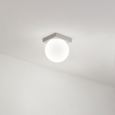 Perenz - Dot - Plafoniera da soffitto moderna in metallo e diffusore a boccia in vetro - 1 Lampadina Led Integrato 8W - Lumen 856 - Gradi Kelvin 3000k Luce Calda - IP20 - SKU: 8376