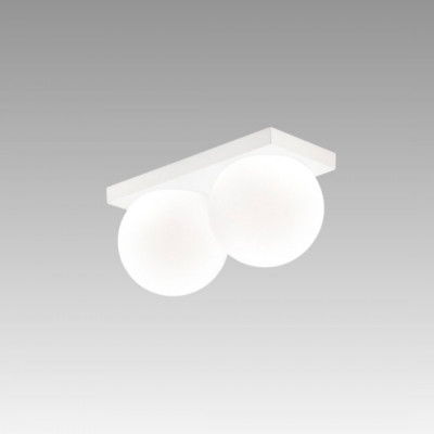 Perenz - Dot - Plafoniera da soffitto moderna in metallo e doppio diffusore a boccia in vetro - Colore: Bianco - 2 Lampadine - Led Integrato - 8W - Lumen 1633 - Gradi Kelvin 3000k Luce Calda - IP20 - SKU: 8378BLC