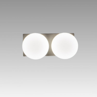 Perenz - Dot - Plafoniera da soffitto moderna in metallo e doppio diffusore a boccia in vetro - Colore: Grigio - 2 Lampadine - Led Integrato - 8W - Lumen 1633 - Gradi Kelvin 3000k Luce Calda - IP20 - SKU: 8378GRLC