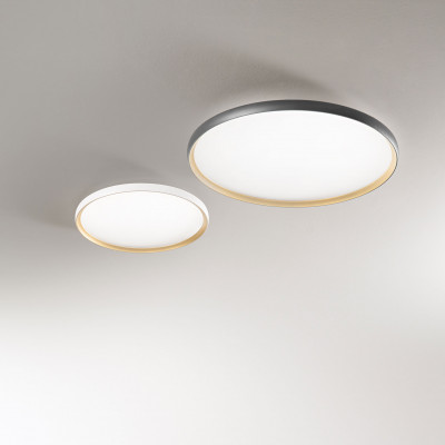 Perenz - Halo - Plafoniera da soffitto piccola con led dimmerabile struttura in metallo rotonda - 1 Lampadina Led Integrato 40W - Lumen 3505 - Gradi Kelvin 3000k-4000k-6000k - IP20 - SKU: 8386