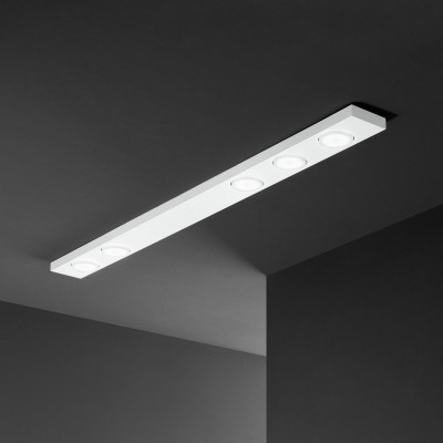 Perenz - Bottone - Plafoniera grande con struttura in metallo dal design minimal - Colore: Bianco - 5 Lampadine - GX53 - 15W - IP20 - SKU: 8568B
