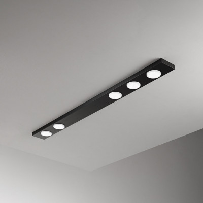 Perenz - Bottone - Plafoniera grande con struttura in metallo dal design minimal - Colore: Nero - 5 Lampadine - GX53 - 15W - IP20 - SKU: 8568N