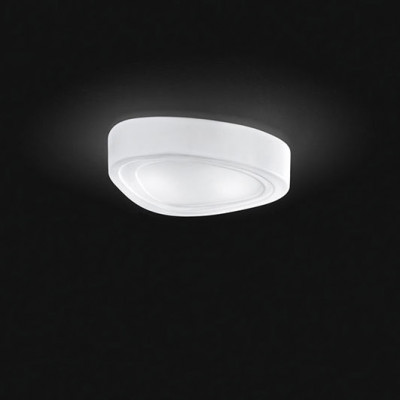 Perenz - Mou - Plafoniera grande in vetro con forma a goccia di design moderno elegante - Colore: Bianco - 3 Lampadine E27 40W - IP20 - SKU: 6472