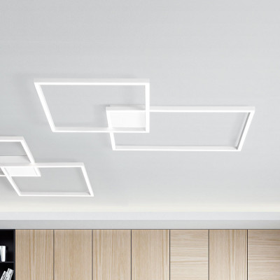 Perenz - Cross - Plafoniera led grande in metallo e diffusore in acrilico dal design moderno - Colore: Bianco - 1 Lampadina - Led Integrato - 64W - Lumen 4800 - Gradi Kelvin 3000k-4000k-6000k - IP20 - SKU: 6596BCTD
