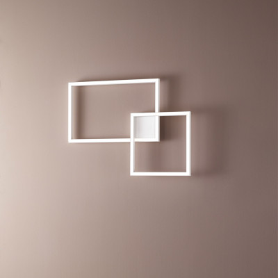 Perenz - Cross - Plafoniera led media in metallo e diffusore in acrilico dal design moderno - Colore: Bianco - 1 Lampadina - Led Integrato - 45W - Lumen 3350 - Gradi Kelvin 3000k-4000k-6000k - IP20 - SKU: 6595BCTD