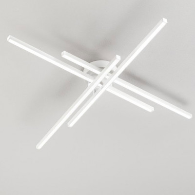 Perenz - Syncro - Plafoniera led media in metallo e diffusore in acrilico dal design moderno - Colore: Bianco - 1 Lampadina - Led Integrato - 58W - Lumen 4060 - Gradi Kelvin 3000k-4000k-6000k - IP20 - SKU: 8048BCTD