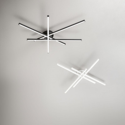 Perenz - Syncro - Plafoniera led media in metallo e diffusore in acrilico dal design moderno - 1 Lampadina Led Integrato 58W - Lumen 4060 - Gradi Kelvin 3000k-4000k-6000k - IP20 - SKU: 8048
