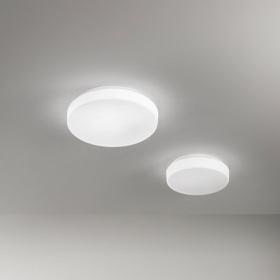 Perenz - Pastille - Plafoniera led piccola con struttura in metallo e diffusore in vetro - Colore: Bianco - 1 Lampadina Led Integrato 18W - Lumen 1400 - Gradi Kelvin 3000k-4000k - IP20 - SKU: 8536BCT