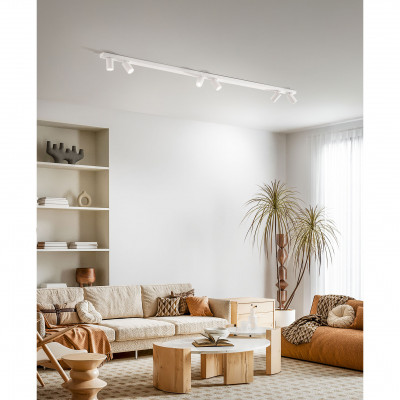 Perenz - Oddy - Plafoniera lunga in alluminio con faretti orientabili rotondi - 6 Lampadine GU10 50W - IP20 - SKU: 8175