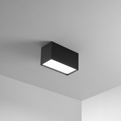 Perenz - Tric - Plafoniera rettangolare a led con struttura in metallo e diffusore in acrilico - Colore: Nero - 1 Lampadina - Led Integrato - 20W - Lumen 1600 - Gradi Kelvin 3000k Luce Calda - IP20 - SKU: 8572NLC