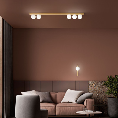 Perenz - Snooky - Plafoneira grande con struttura in metallo e diffusori in vetro a boccia - 5 Lampadine G9 35W - IP40 - SKU: 8482