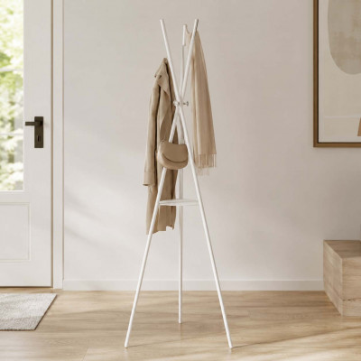 Pezzani - Stilo - Appendiabiti da terra moderno per ingresso con treppiede in acciaio - Colore: Bianco - SKU: 0/304#BS