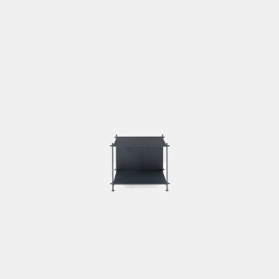 Pezzani - Musa - Libreria bassa con fianchi e struttura in acciaio dal design moderno cm 50 - Colore: Grigio Ardesia/Grigio Ardesia - SKU: 0/71P-45#AS-AS