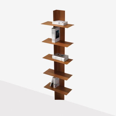 Pezzani - Libreria da parete con struttura in acciaio e ripiani in alluminio "Lift" - Colore: Rame - SKU: 0/74#RS