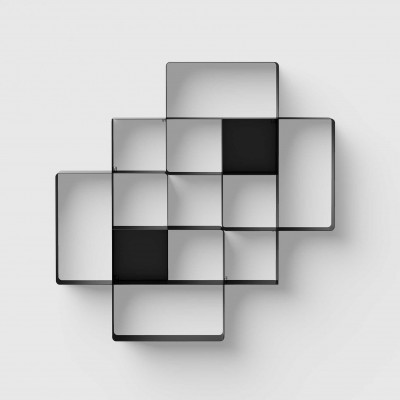 Pezzani - Mondrian - Libreria da parete in acciaio verniciato dal design moderno composizione n.2 - SKU: 0/75.COMP-2