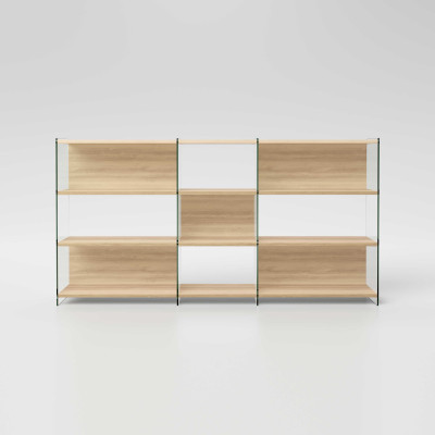 Pezzani - Byblos - Libreria in legno con fianchi in vetro dal design moderno ed elegante - SKU: 0/70.COMP-31