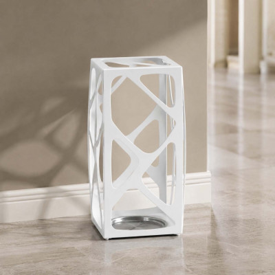 Pezzani Basket Portaombrelli in stile moderno in acciaio verniciato sabbiato Colore: Bianco