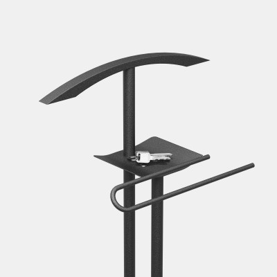 Pezzani - Steward - Servomuto/Appendiabiti in acciaio di design italiano - Colore: Nero/Nero - SKU: 0/310#NS-9S