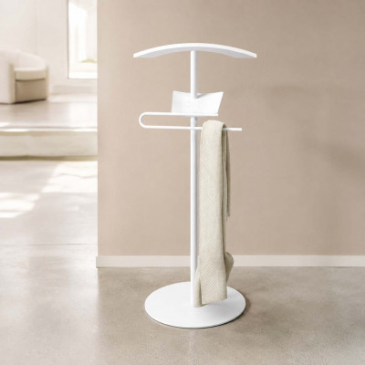 Pezzani - Steward - Servomuto/Appendiabiti in acciaio di design italiano - Colore: Bianco/Bianco - SKU: 0/310#BS-7S
