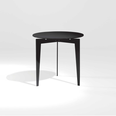 Pezzani Nordic Tavolino da salotto moderno piccolo in acciaio sabbiato e ripiano in vetro Colore: Nero/Grigio