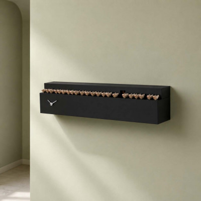 Progetti Orologio da parete a cucù di design "Fatti + in là" Colore: Nero
