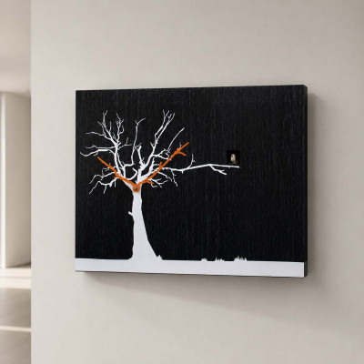 Progetti CùCùRùKù Orologio da parete a cucù in legno dal design moderno ed elegante Colore: Nero/Bianco
