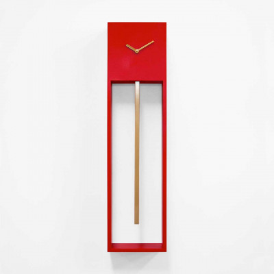 Progetti - Uaigong - Orologio da parete a pendolo con struttura moderna ed elegante - Colore: Rosso/Oro - SKU: 024300ROOR