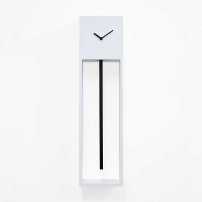 Progetti - Uaigong - Orologio da parete a pendolo con struttura moderna ed elegante - Colore: Bianco/Nero - SKU: 024300BINE